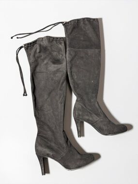 Relativity Black Over The Knee Slouchy Heel Boots Size 9